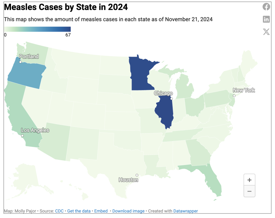 Measles map icon - click to see story